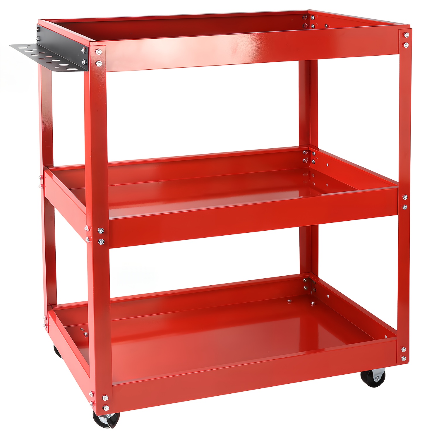 TEMU Heavy-duty 3-tier Steel Tool Cart With Locking Mobile Base, Tool Storage Suitable For Garages, , Construction Sites, - No , Load Capacity For