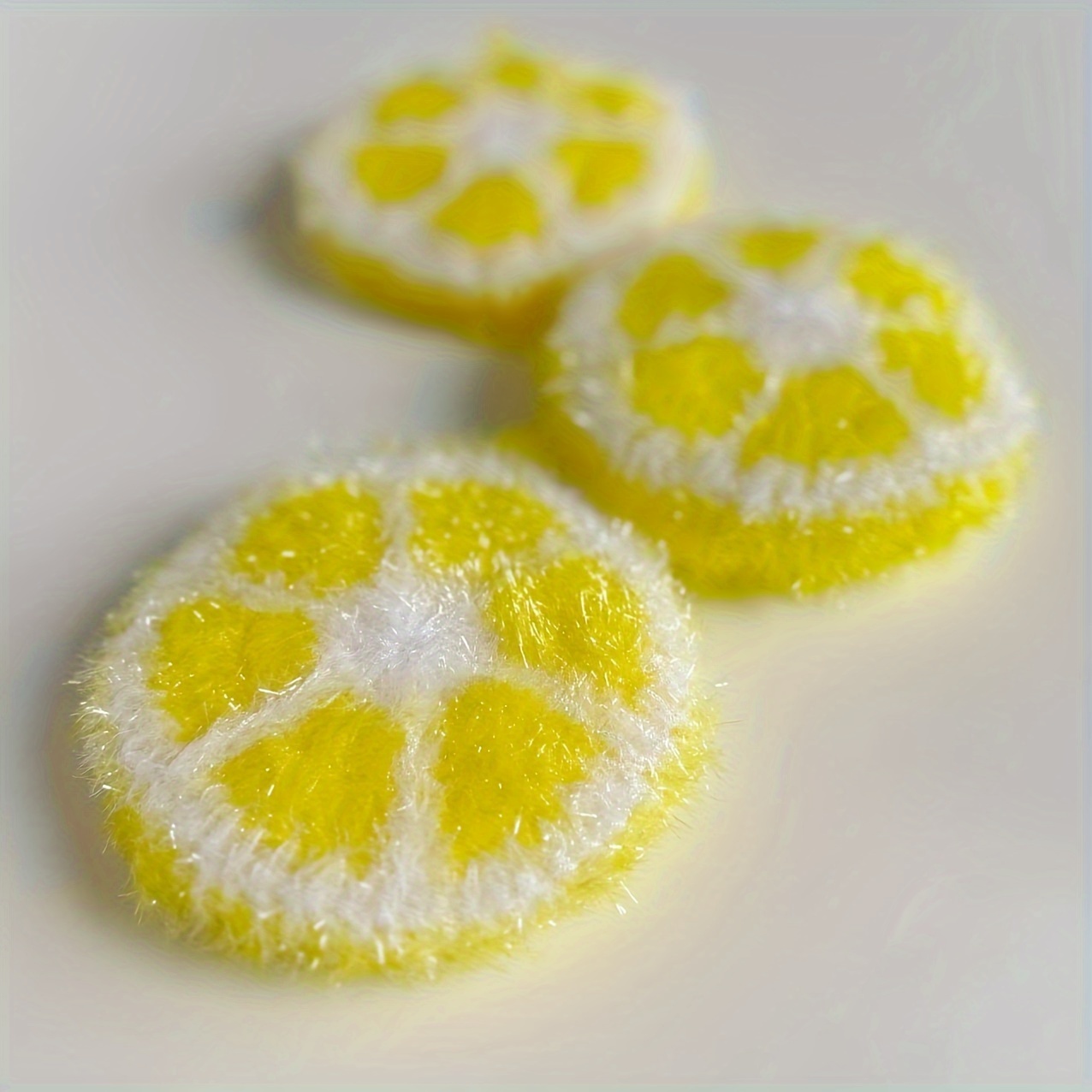 

Acrylic Lemon-shaped Dish Cloth, Handmade Crochet Cleaning Scrubber, Soft Multifunctional Dishwashing Pad, Oil Stain Remover, Dishwasher Safe Cleaning Tool, Ideal Christmas Gift