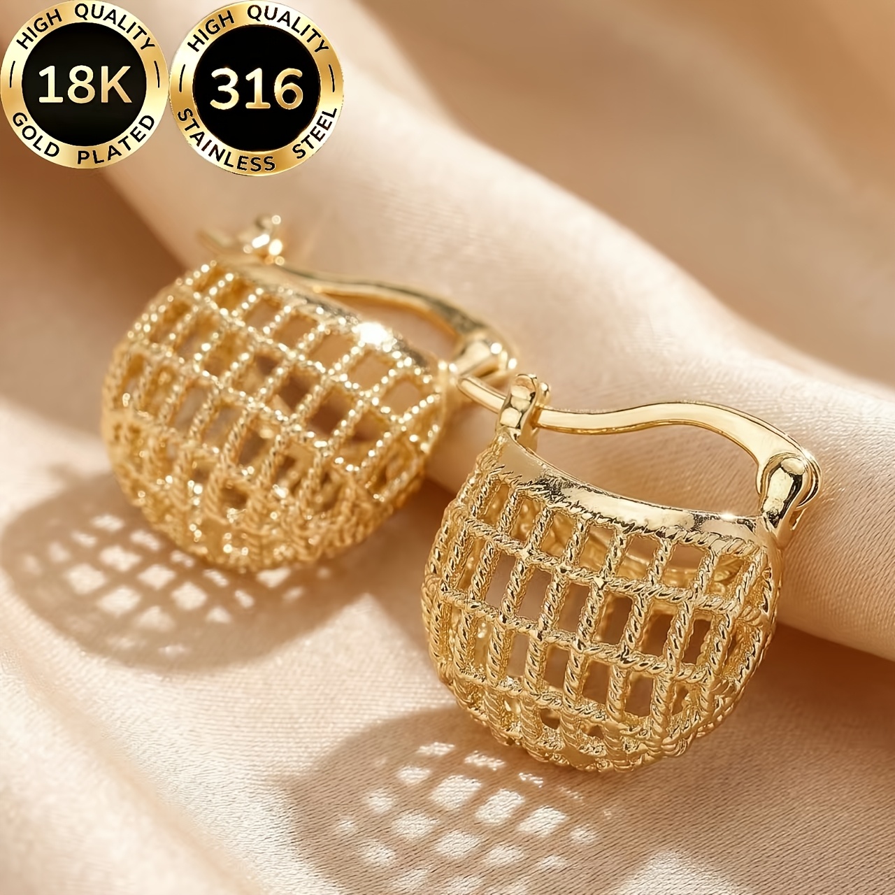 Women's 18K Golden Plated Teardrop Earrings