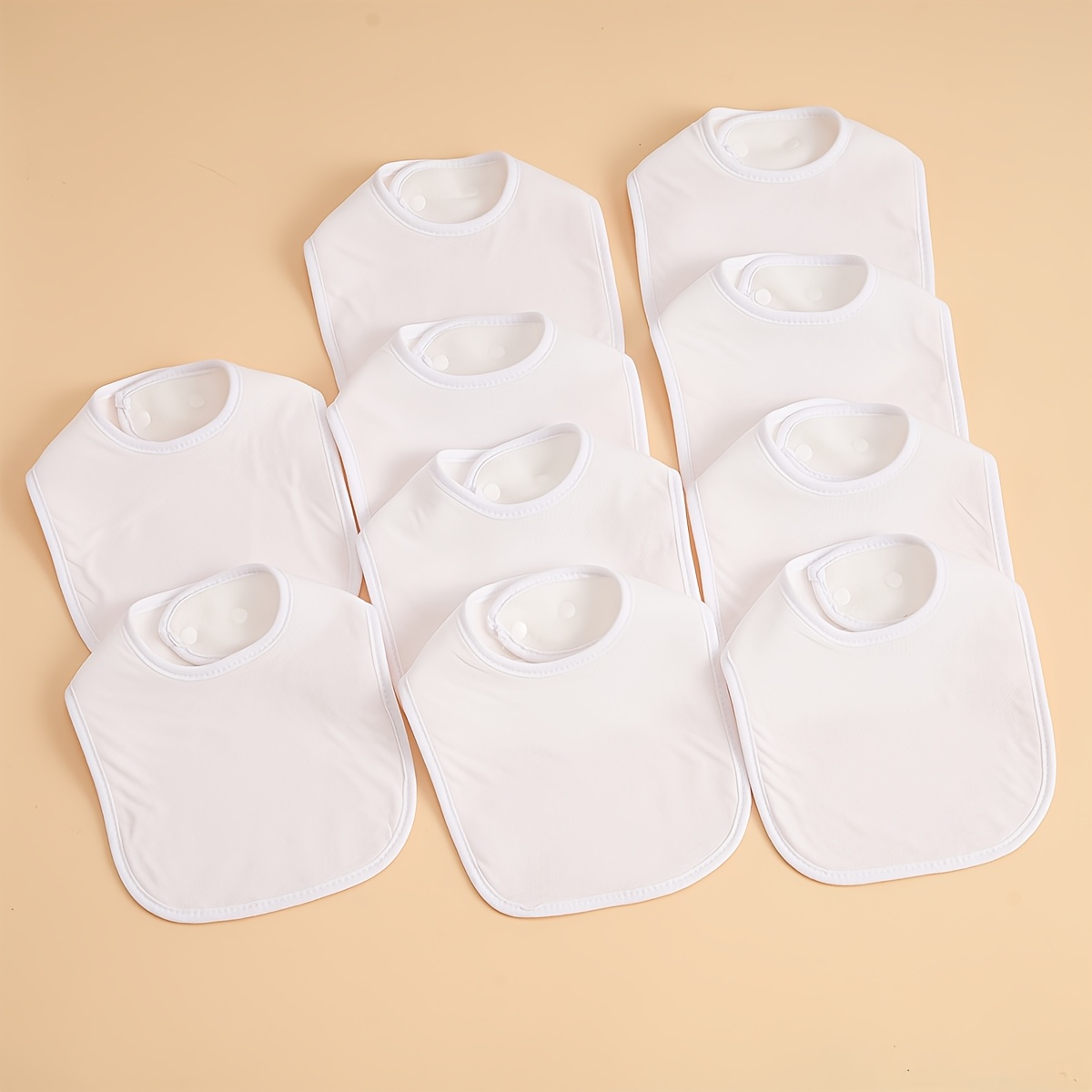 Image of 10pcs Children's Bibs, Breathable And Absorbent, Unisex Diy Drool Bibs