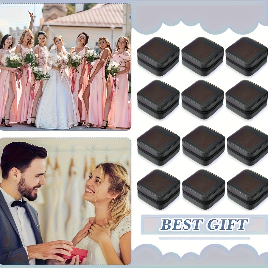 12pcs   leather jewelry storage box portable earring organizer   travel and daily use   ideal bridesmaids gift set suitable for valentines day and new year jewelry boxes Product details 0