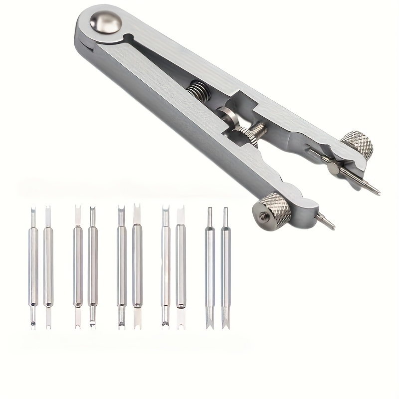 

1pc Watch Spring Bar Pliers Set Including 10 Pins, A Tool For Watch Strap Spring Bar Tweezers, And A Kit For Removing And Repairing Watch Straps.