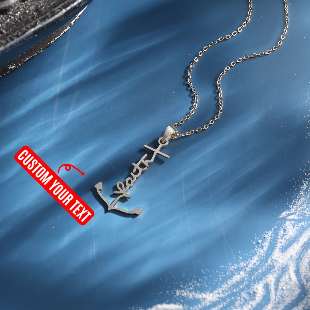 1pc Retro Fish Hook Shape Pendant Necklace, Viking Legendary Ship Anchor Hook Pendant for Men,Temu