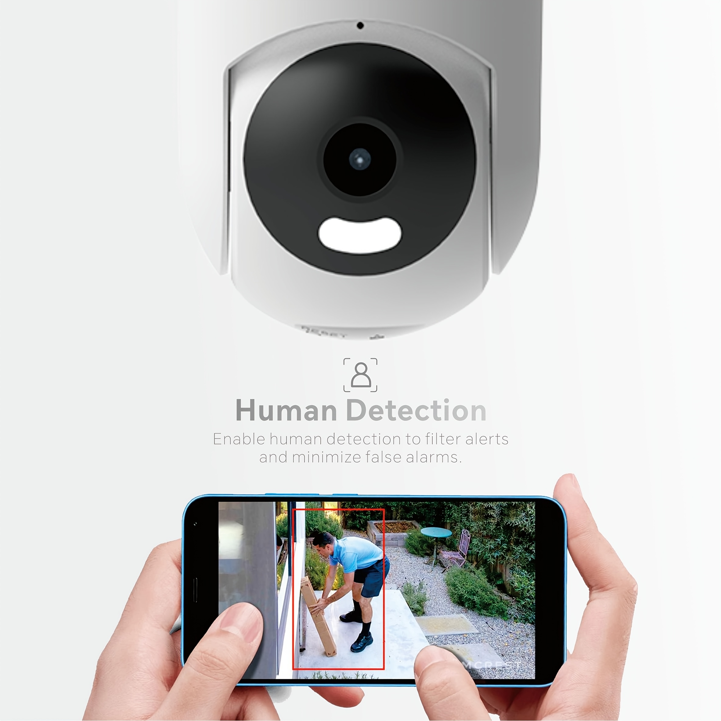 2.4G WiFi 2MP 1080P IP66 | Вътрешна и външна камера за домашен мониторинг - Пълноцветно нощно виждане, AI детекция на хора, захранване чрез USB, управление чрез приложение с LED светлини, стилен дизайн, усъвършенстван PTZ, 2-посочен аудио