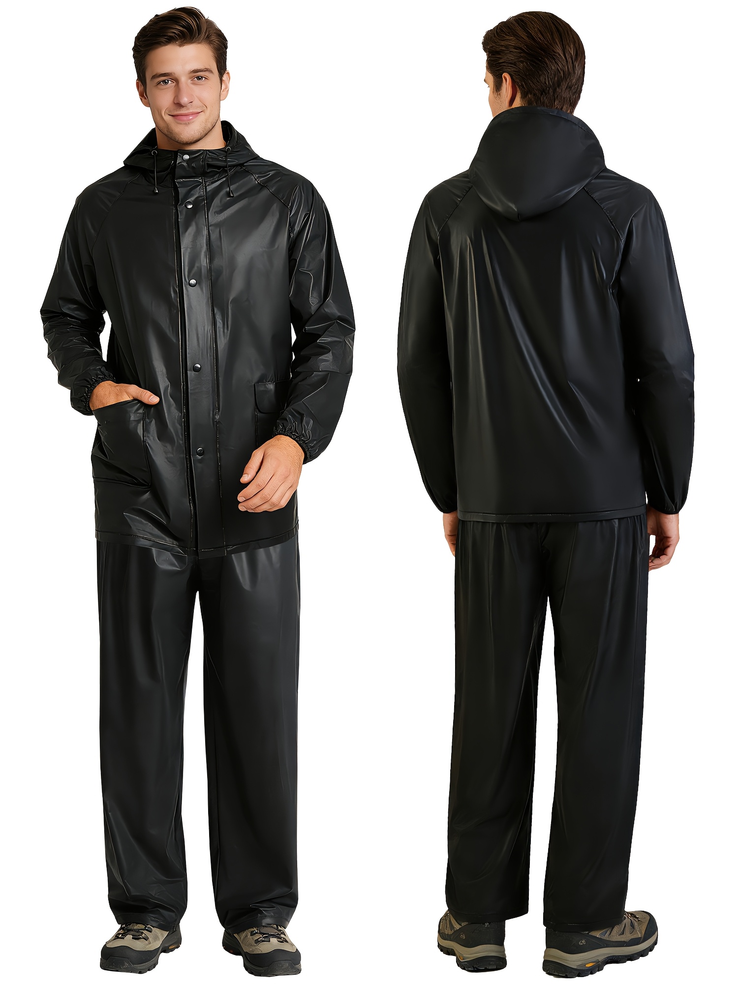 mens rain suit set high quality jacket and extra long pants high quality rain gear ideal for outdoor activities cycling and travel