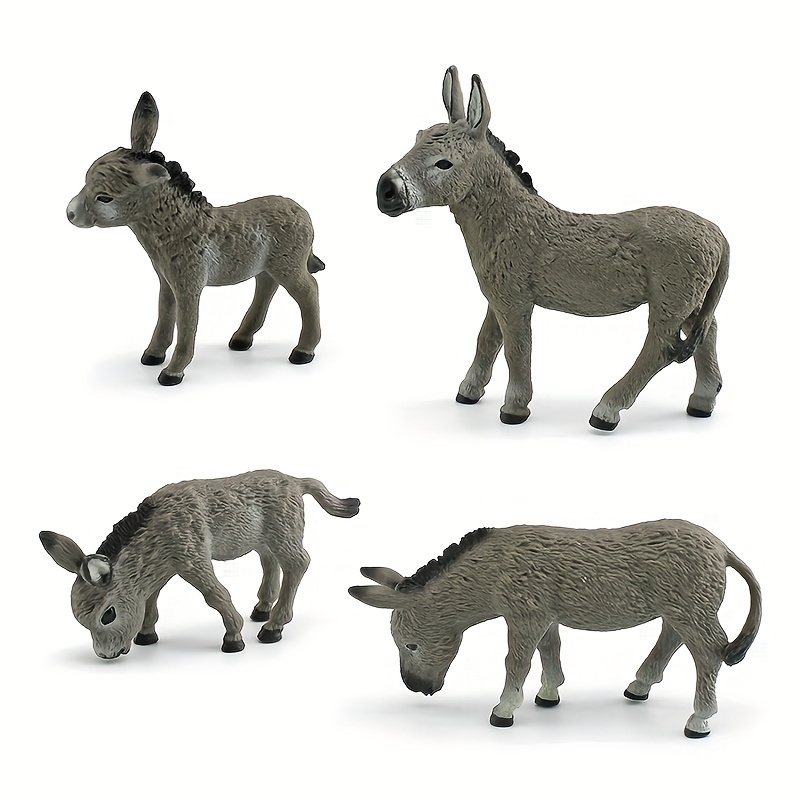 Fa Fantarea Lifelike Donkey Figurine - Educational Pvc Toy, Multicolor