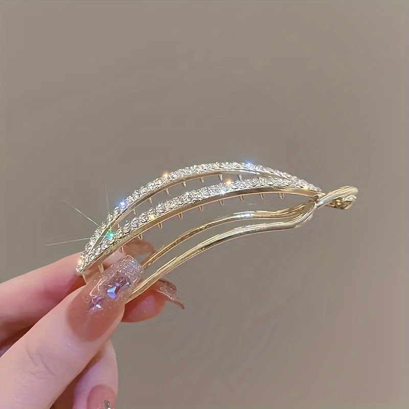 1pc 2pcs fashion oval rhinestone hair clip teen girls holiday hair accessories suitable for daily details 6