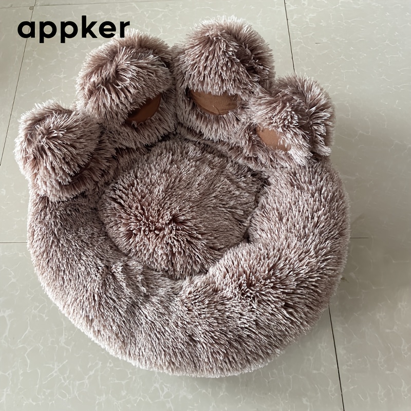 E-shop appker 1 Stück Plüsch Beruhigendes Hundebett, Waschbares Mittelgroßes Haustierbett, Weiches Flauschiges – für Mittlere Hunde, Rutschfeste Ronde