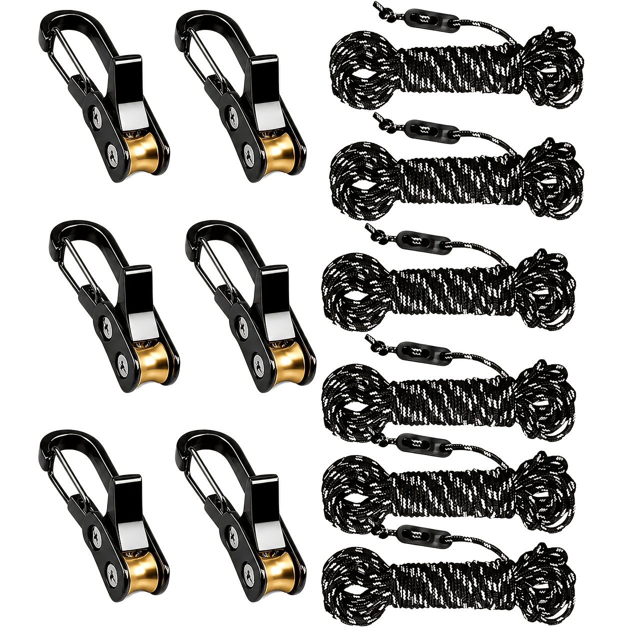 TEMU 12pcs Of Rope Fastening Tools And Tensioners, Easy And Safe Tying Ropes, The Strap Comes With An Adjuster For Easy And Secure Fastening.