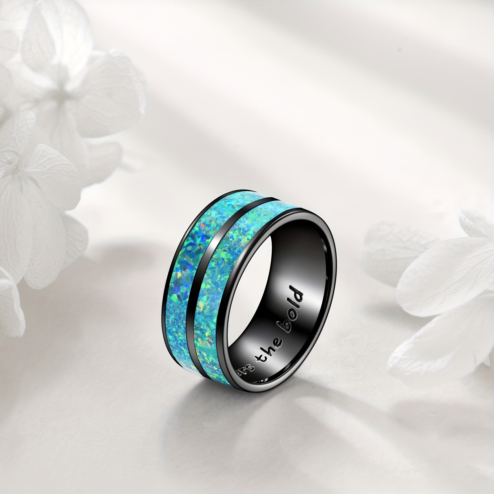 Men's 925 Pure Silvery Green Australian Treasure Ring