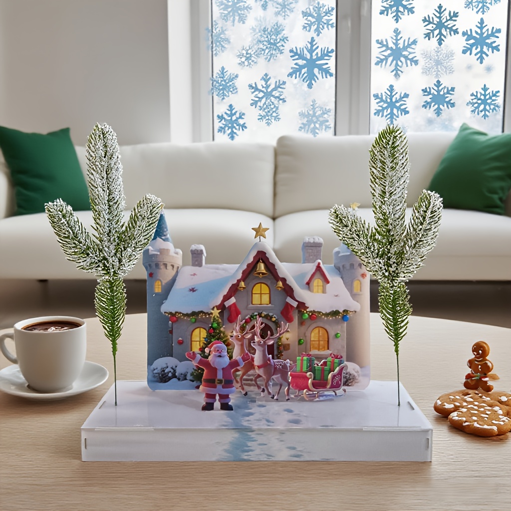 3D Verzamelbare Gebouwen & Accessoires, Kerst Kasteel Montagemodel, Feestelijke Magische Kasteel Decoratie voor Woonkamer of Slaapkamer, Prachtig Feestdagen Geschenk, Kerstdecoratie Nieuwe Items, Miniatuur Item, Kerstdecoratie, Kersthuisdecoratie