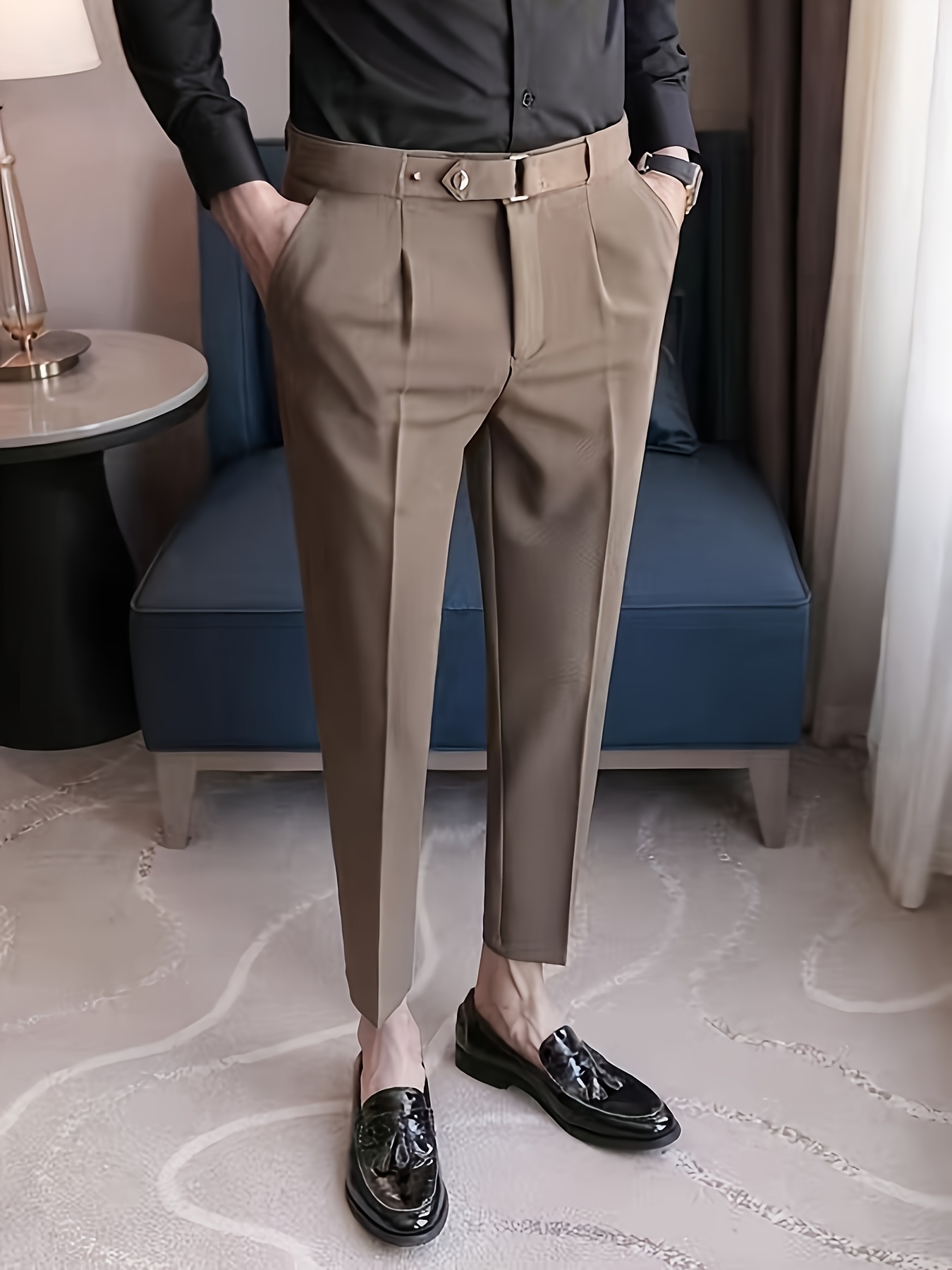 mens business casual dress pants   fit cropped pants   3