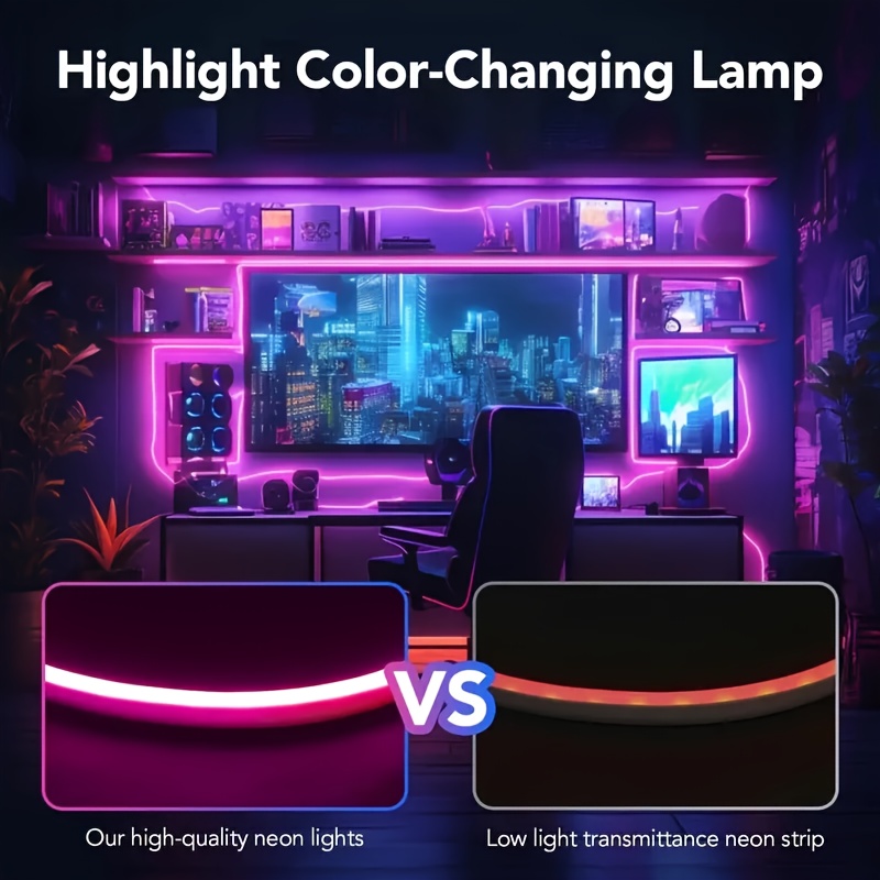 Bandeau lumineux RGB USB, contrôle par bouton, mode musique synchronisé, personnalisable, idéal pour fêtes, jeux ou détente