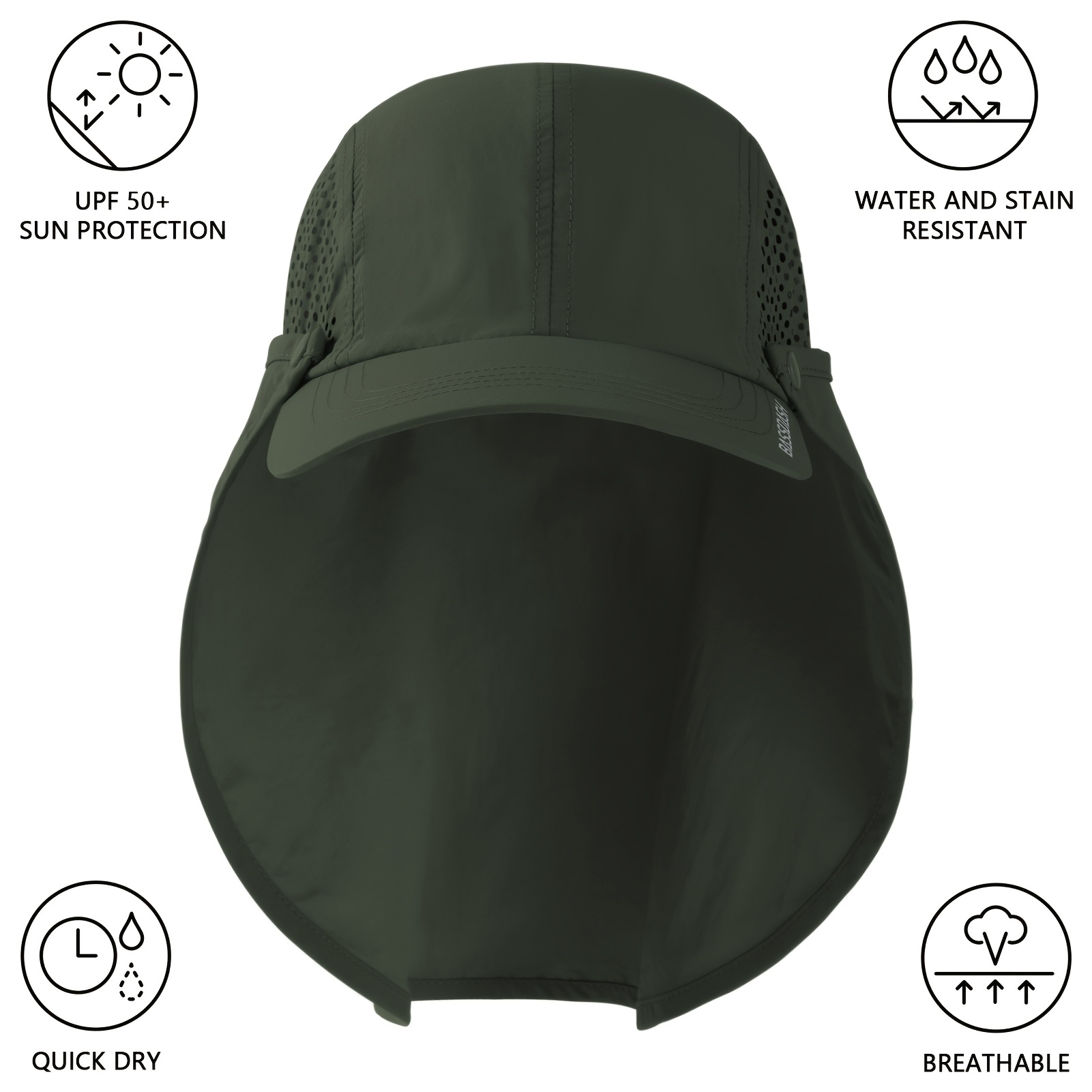 BASSDASH UPF 50 Foldable Fishing Hat
