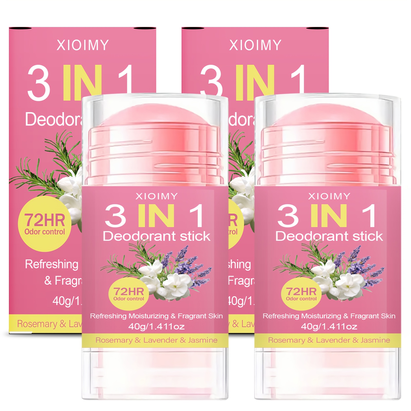 Image of [instant Deodorization, Lasting Fragrance] 2pcs 3-in-1 Long-lasting Deodorant Stick Eliminates Odor, 72h Long-lasting , Moisturizes And Cares For Skin, Small And Portable, Easy To Carry