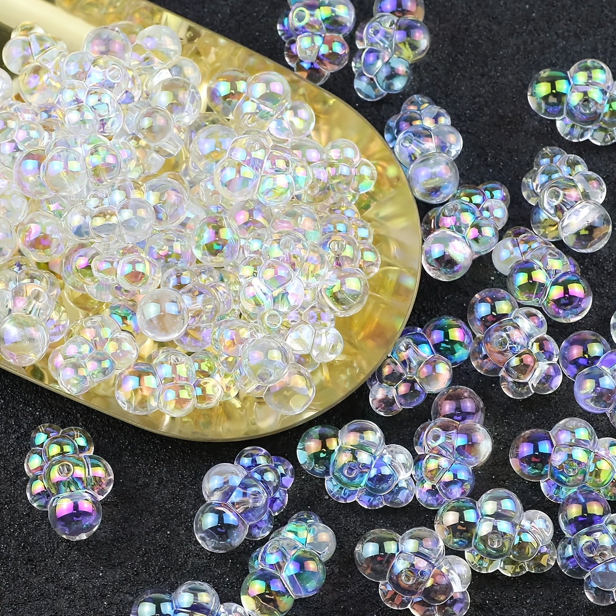 TEMU 36pcs Of 25mm Colored Transparent Beads, As Loose And Beads. Perfect For Bracelets, Earrings, Additions, And Phone Chains. Decorative Beads