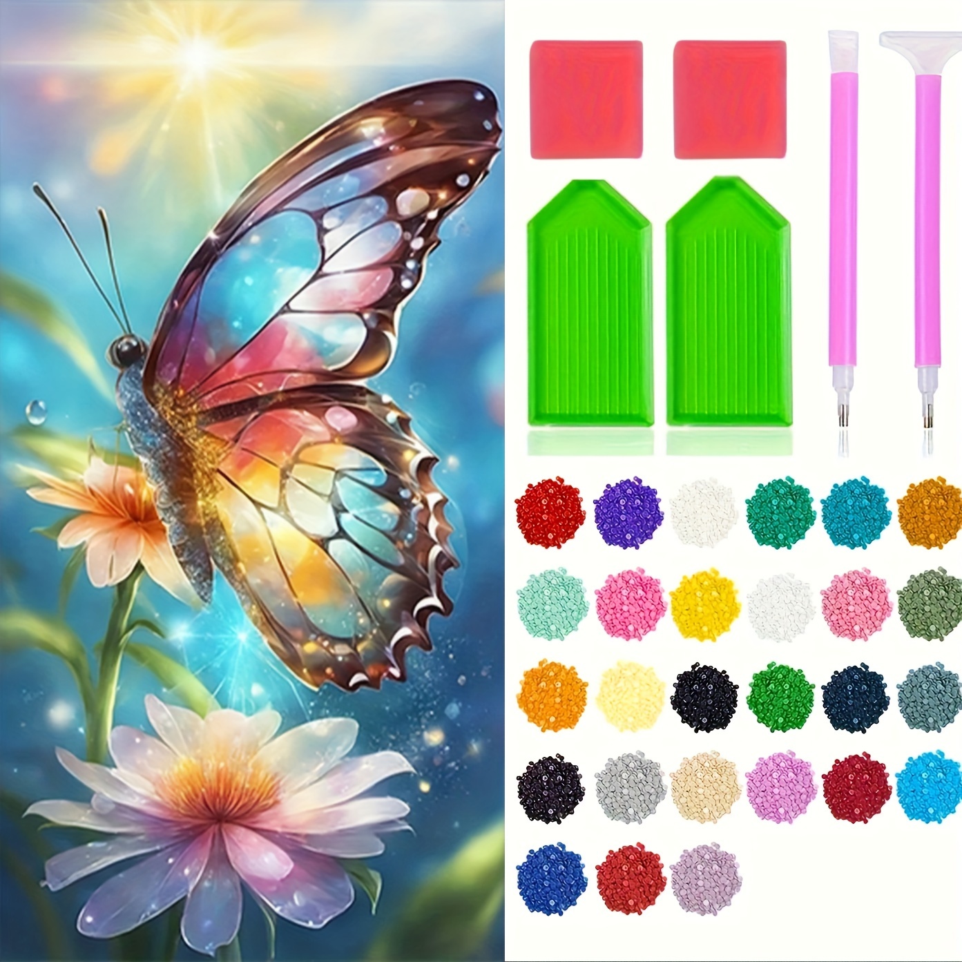 

1 Set Creative Butterfly Style Diy 5d Diamond Art Painting Kit For Wall Decoration