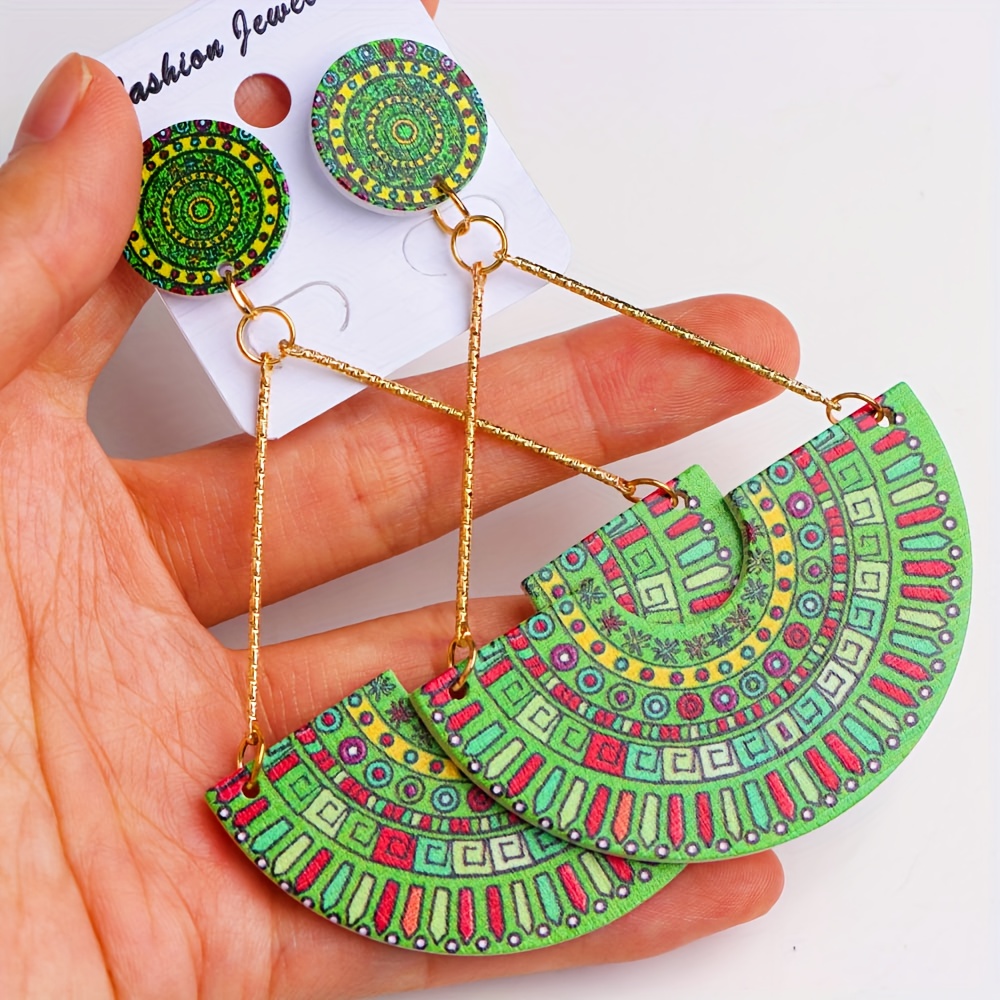 10 Pairs Bohemian Vintage Handmade Wooden Earrings Set