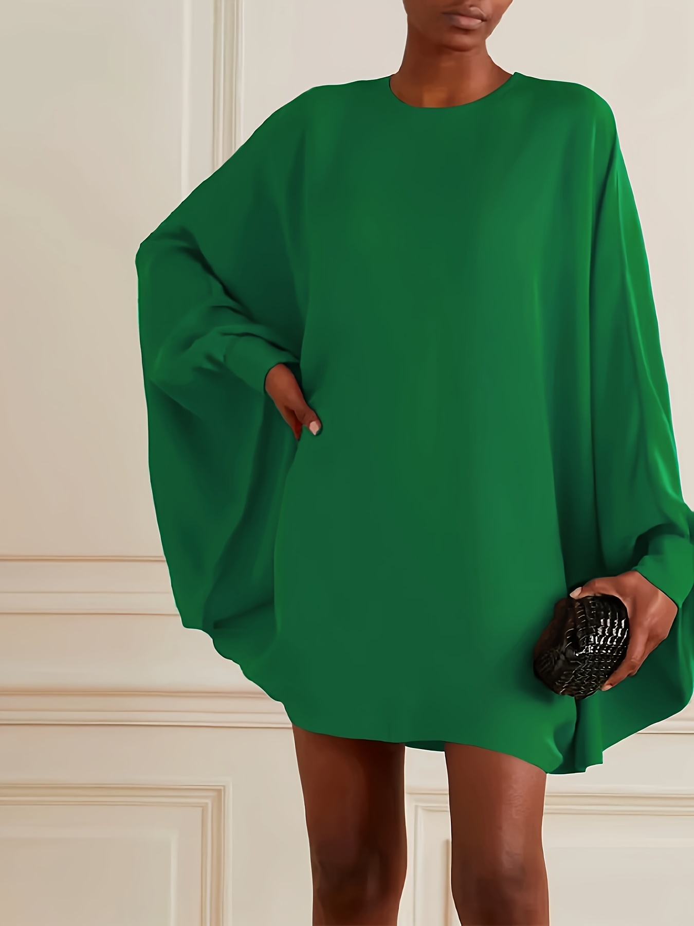 womens loose batwing sleeve dress for vacation parties and casual spring summer wear new style green 0