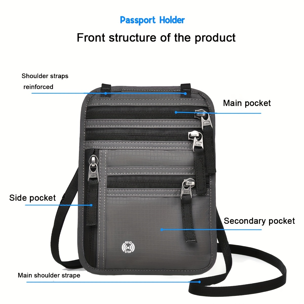 Anti theft passport bag online