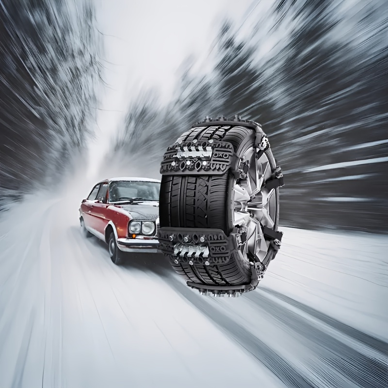 8pcs set of anti slip emergency tire straps snow anti slip chains mud trap devices replacement snow traction mats or tire chains for small trucks and suvs Product details 2