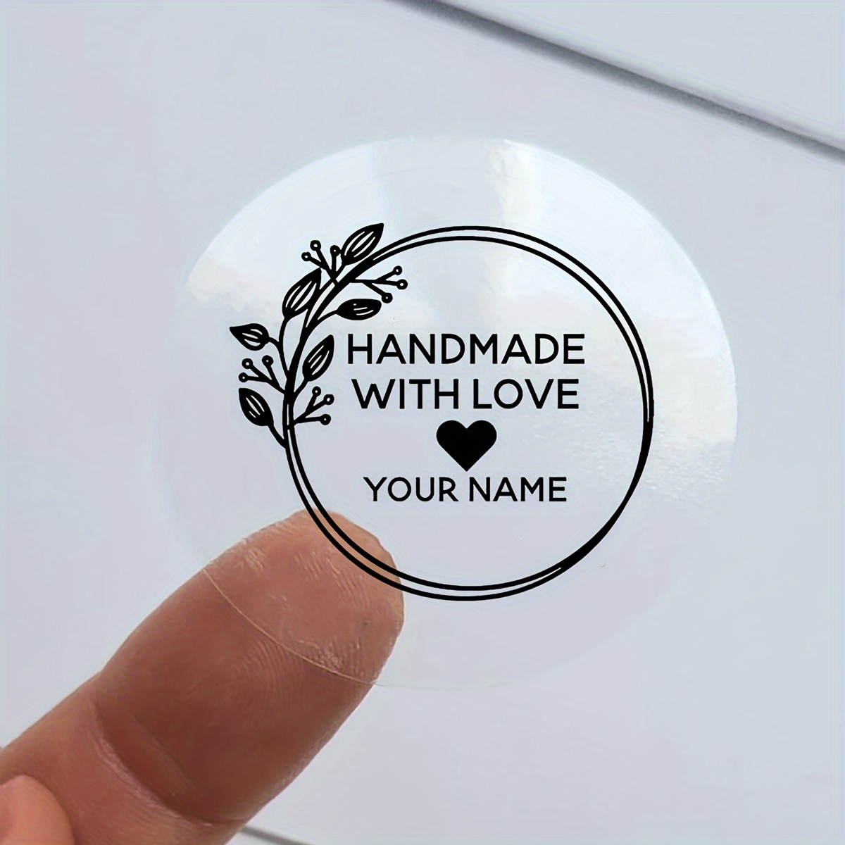 

100pcs Personalized Love Heart Transparent Stickers For Gifts & Weddings - Pet Material, No Battery Required