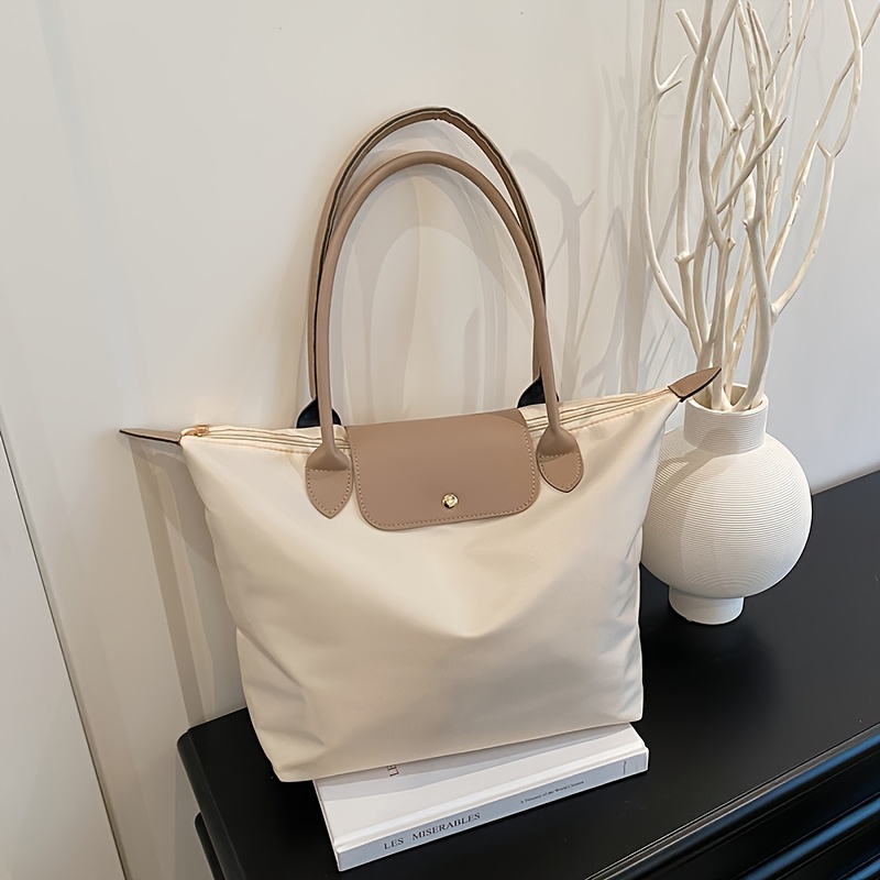 1pc Womens Large Tote Bag Compatible Elegant Nylon Handbag