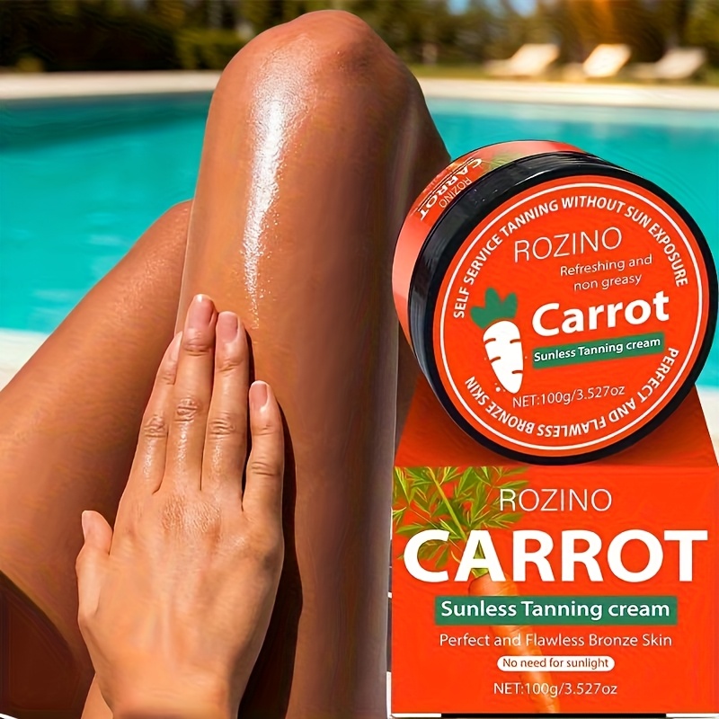 100g   carrot tanning cream     moisturizing radiance boost rapid absorption easy to create bronze skin   tanner for face body
