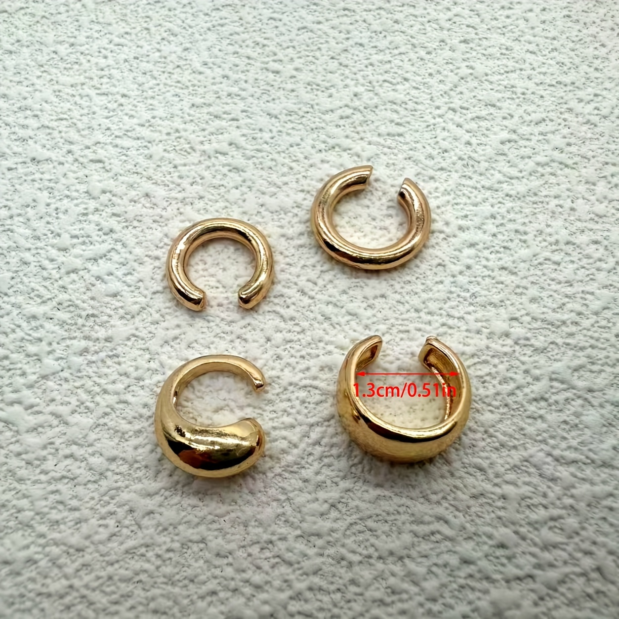 Boho Style Hoop Earrings Set Geometric C Shaped Alloy No Piercing Needed