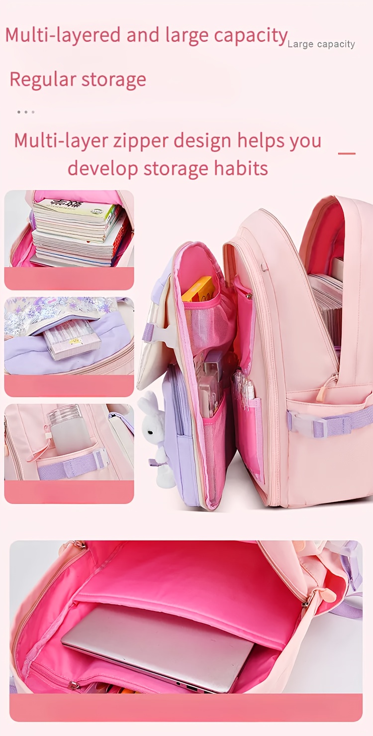 school bag featuring 8 card slots a pencil case - Temu display picture 3