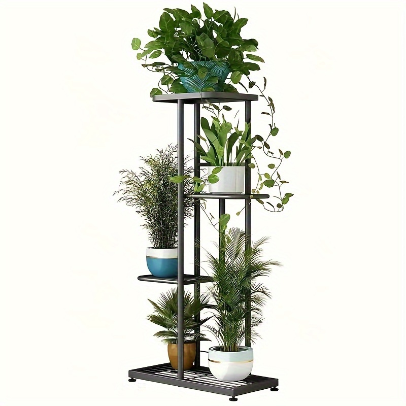 Mensola da giardino per piante scale in ferro, supporto per piante in metallo a 4/6 livelli, scaffale a fiori per balconi, terrazze, giardini e saloni (B-85 x 25 x 82 cm