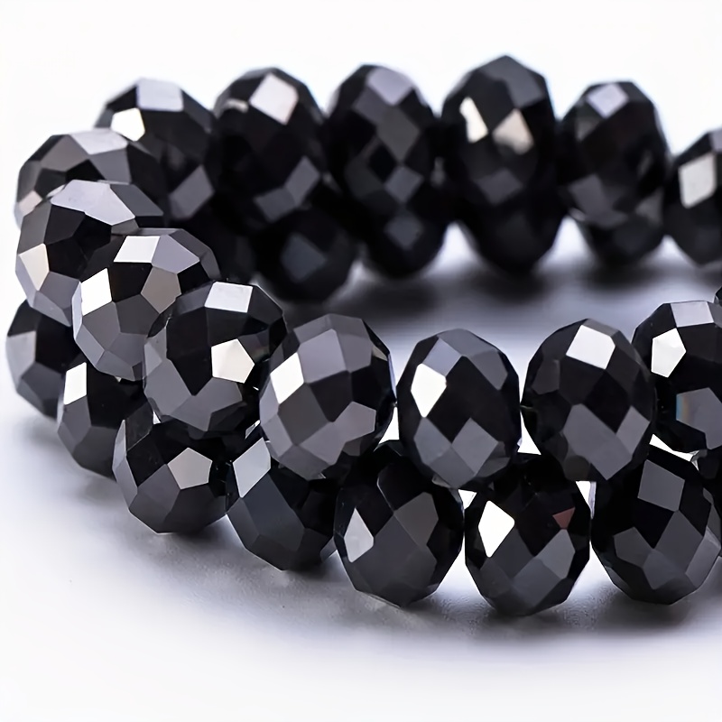 

Shimmering Black Austrian Crystal Beads, 110/80/60mm, 4/6/8mm, With Holes, For Diy Jewelry Making - High-quality Glass Beads