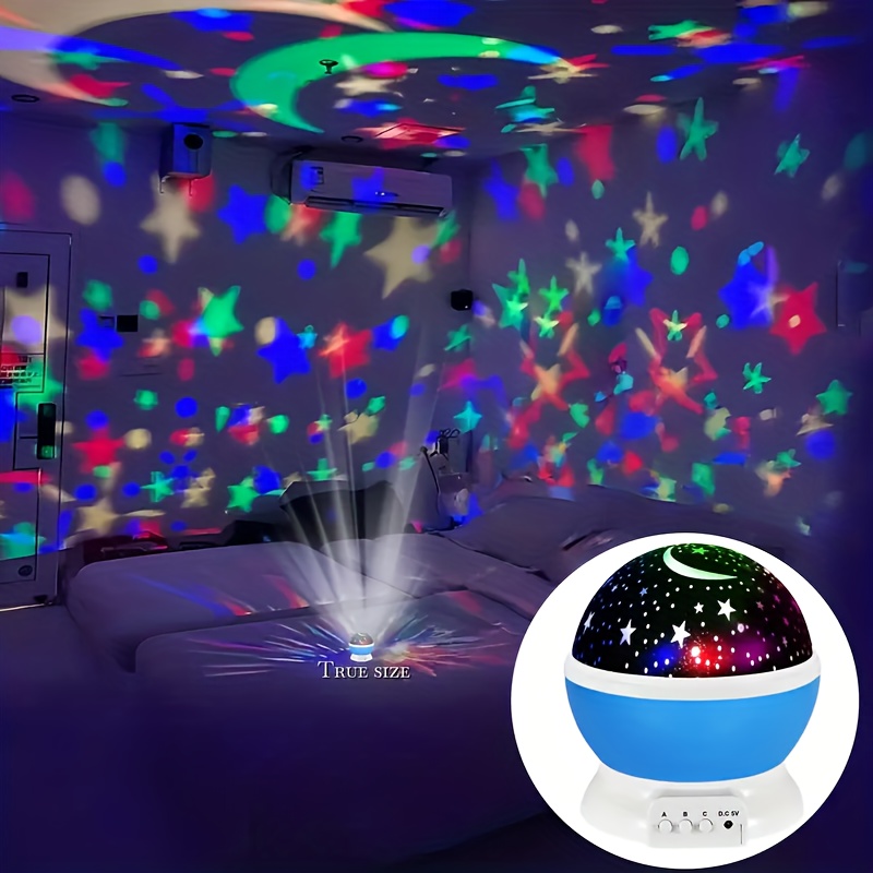 1pc star and moon projector lamp usb powered led light effect multiple color   dimmable desktop star and moon projection button control suitable for bedroom living room home theater gaming room multifunctional night light ideal for details 0