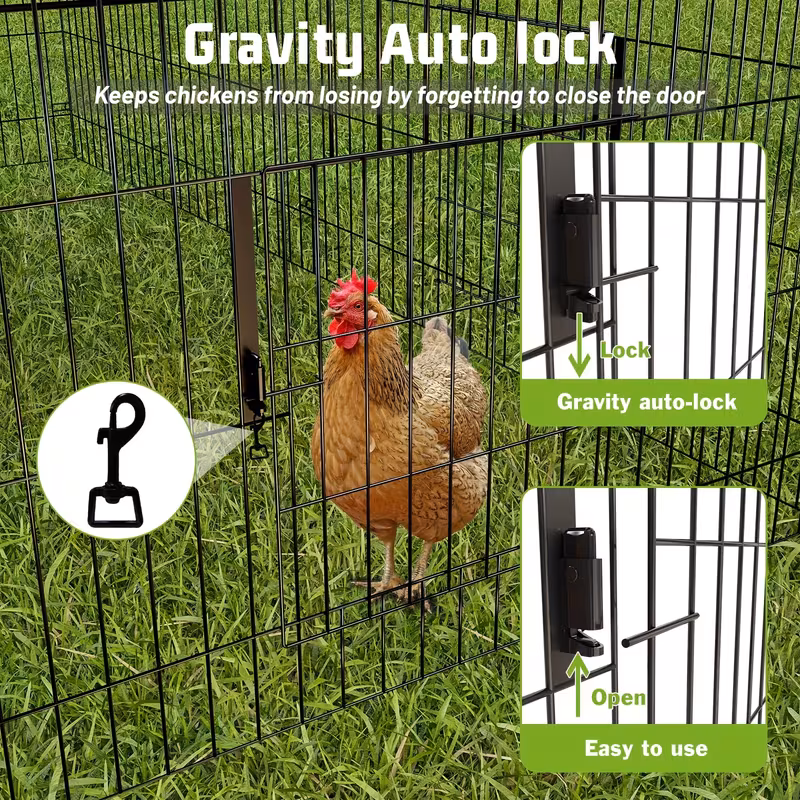 metal chicken coop with waterproof cover portable poultry cage walk in outdoor chicken coop for outdoor walk in poultry cage back yard 6
