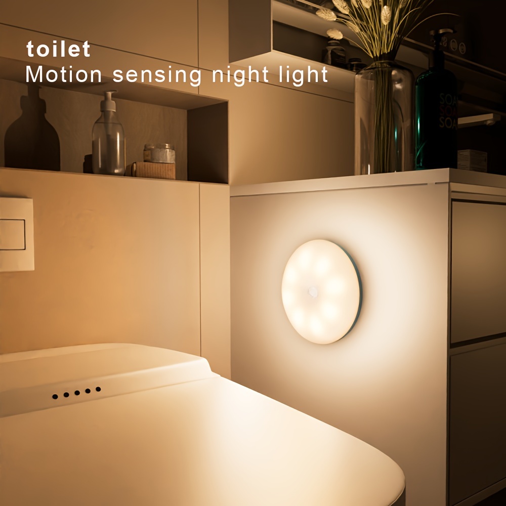 Modern Motion Sensor LED Night Light with Touch Control, Warm White  Light, USB Rechargeable, Magnetic Base Ideal for Bedroom Closet, In