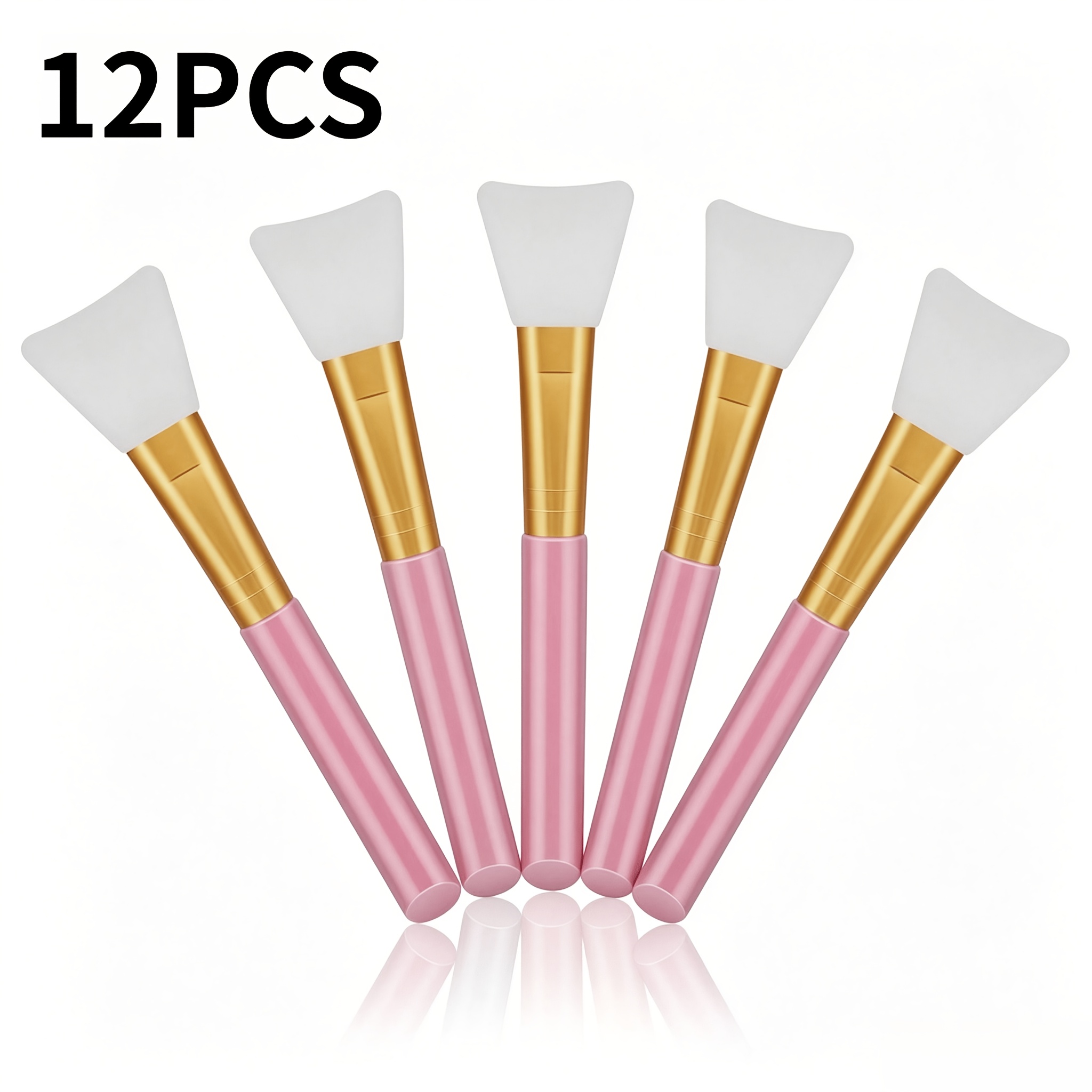 TEMU Set de 12 applicateurs de masque facial en silicone, brosse poils adaptée à , brosse de masque facial flexible, applicateur de lotion , spatule