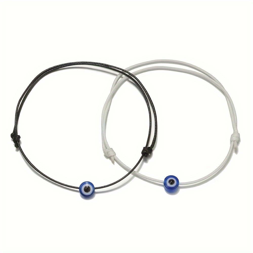 Vintage Evil Eye Bracelet Set - Hand Woven Rope Accessories