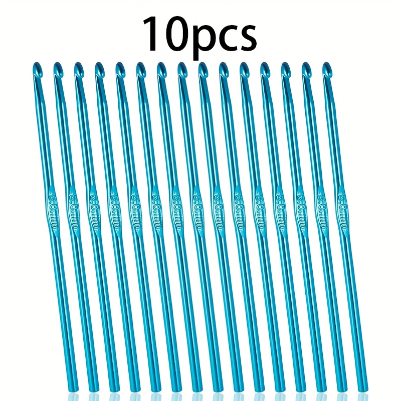 E-shop Set mit 10 Stück 5mm Aluminium Häkelnadeln zum Stricken und Basteln, mit Einzelnendesigns