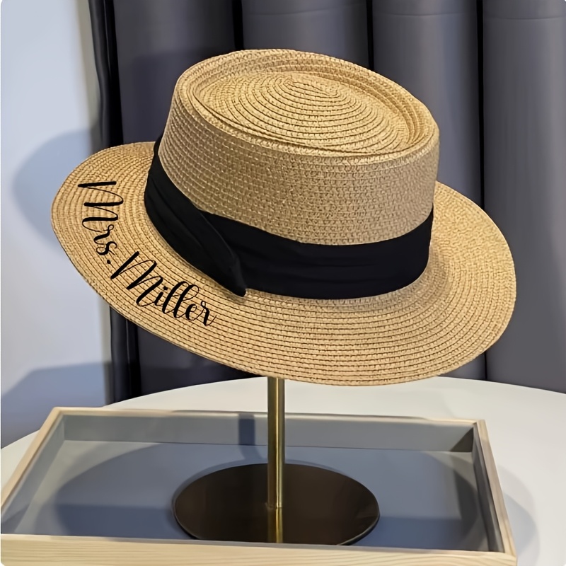 TEMU 1 Chapeau de plage d'extérieur personnalisé, Chapeau polyvalent tendance , Nom et personnalisables, Chapeau pliable léger et respirant pour