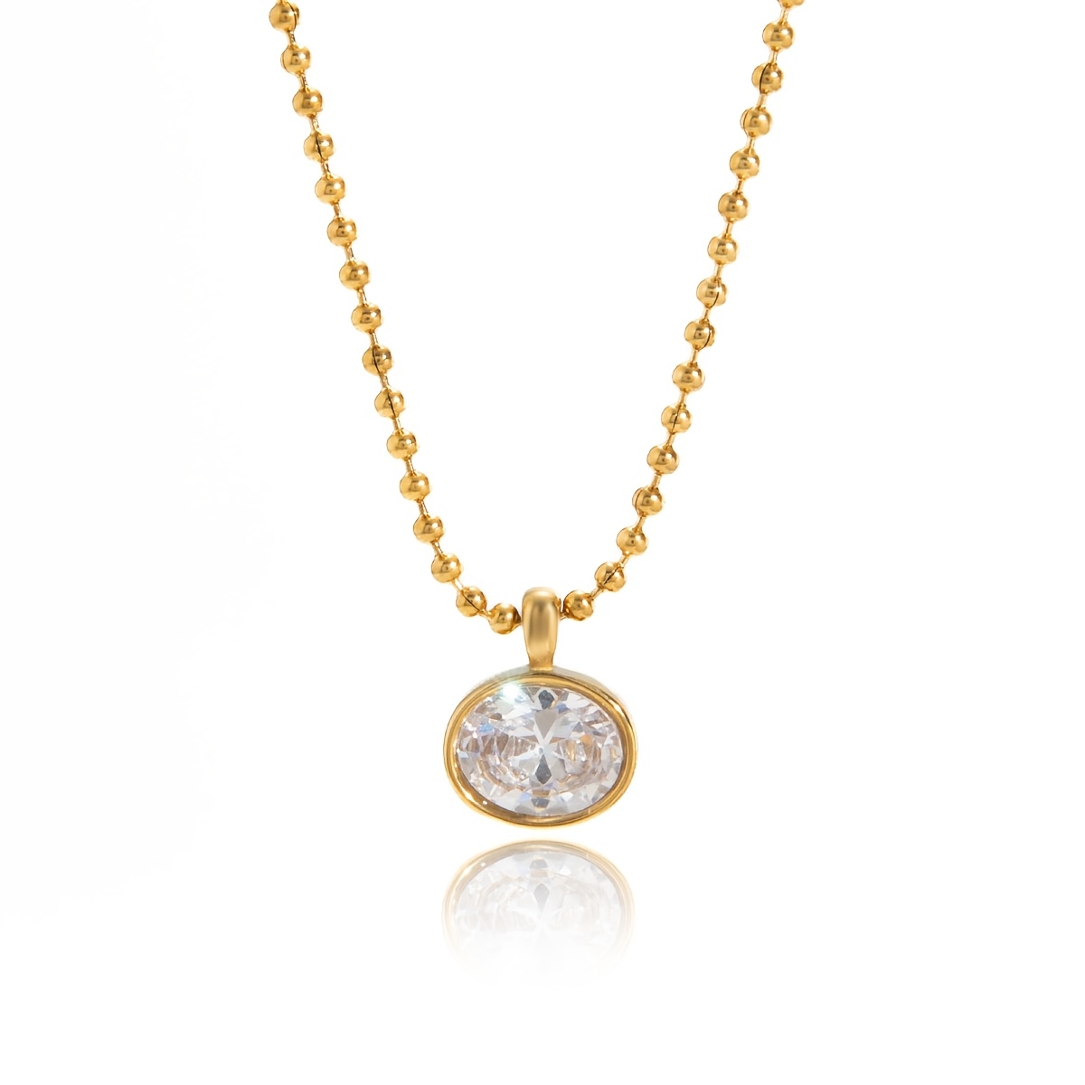 TEMU 1pc Collier avec Pendentif Œil en Cristal Luxueux en Acier Inoxydable avec Chaîne Rondelle