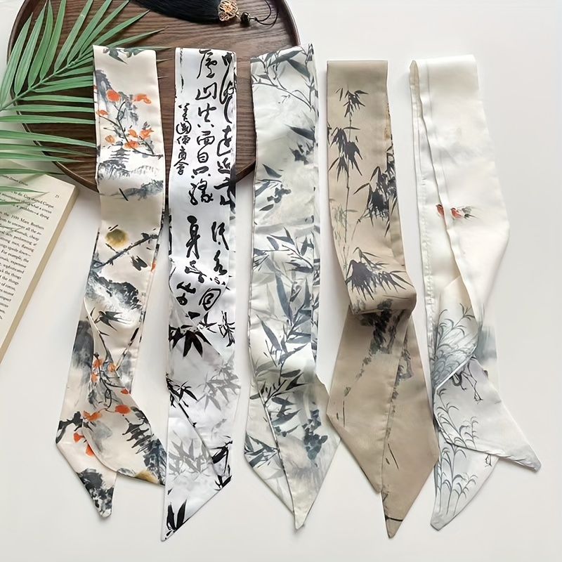 E-shop 5-teiliges Set Elegante Vintage Blumenmuster Stirnbänder für Damen, Vielseitige Haarbänder Flechtaccessoires, Bandstirnbänder für Muttertag,