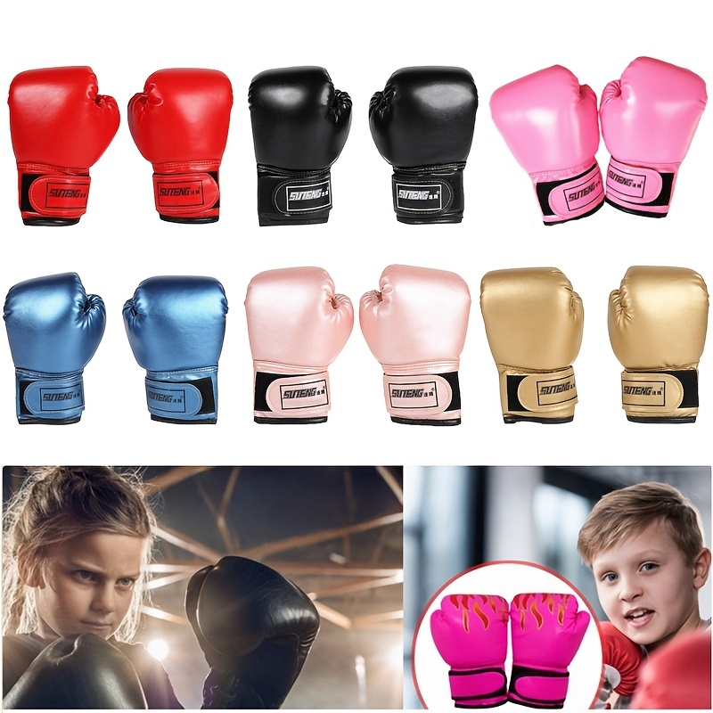   professional boxing training gloves for kids breathable faux leather   punching karate kickboxing