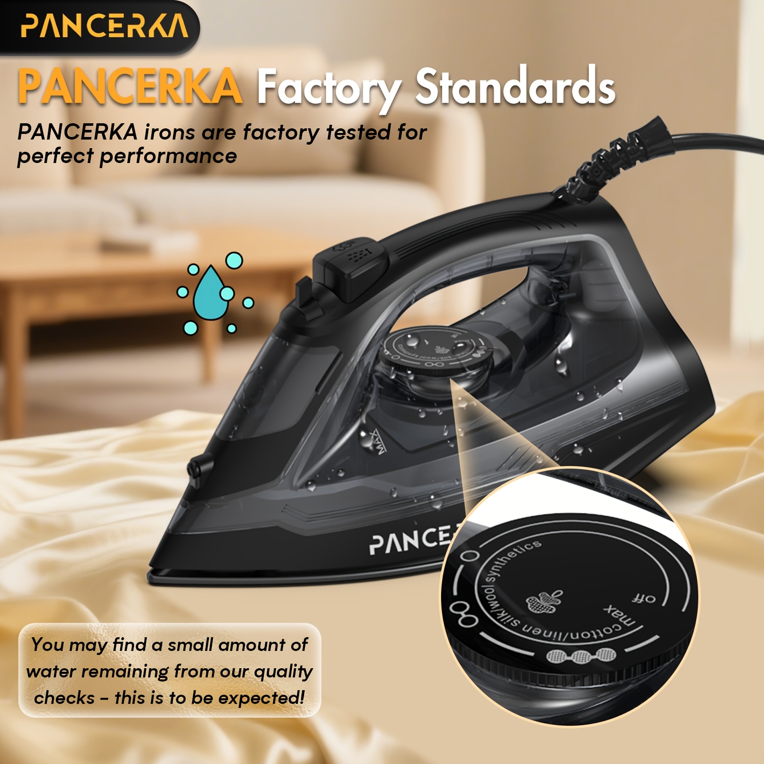 1pc   1600w electric steam iron  ing   non stick base plate adjustable steam   of steam   anti drip powerful long lasting steam for all fabrics eu plug Product details 1