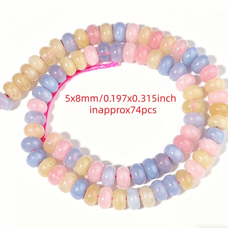 TEMU Bohemian Style Multicolor Abacus Bead Wheel Shape Loose Beads, Exquisite Loose Spacer Beads, High-end And , Beautiful Shiny Glossy Bulk Jewelry