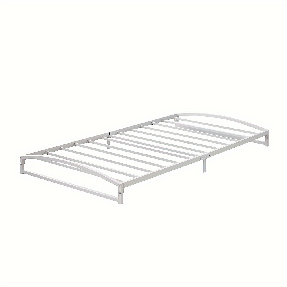 

6 Inch Metal Platform Bed Frame With Steel Slats Support, Low Profile Bed Frame Support Mattress Foundation, No Box Spring Needed, Easy Assembly, White