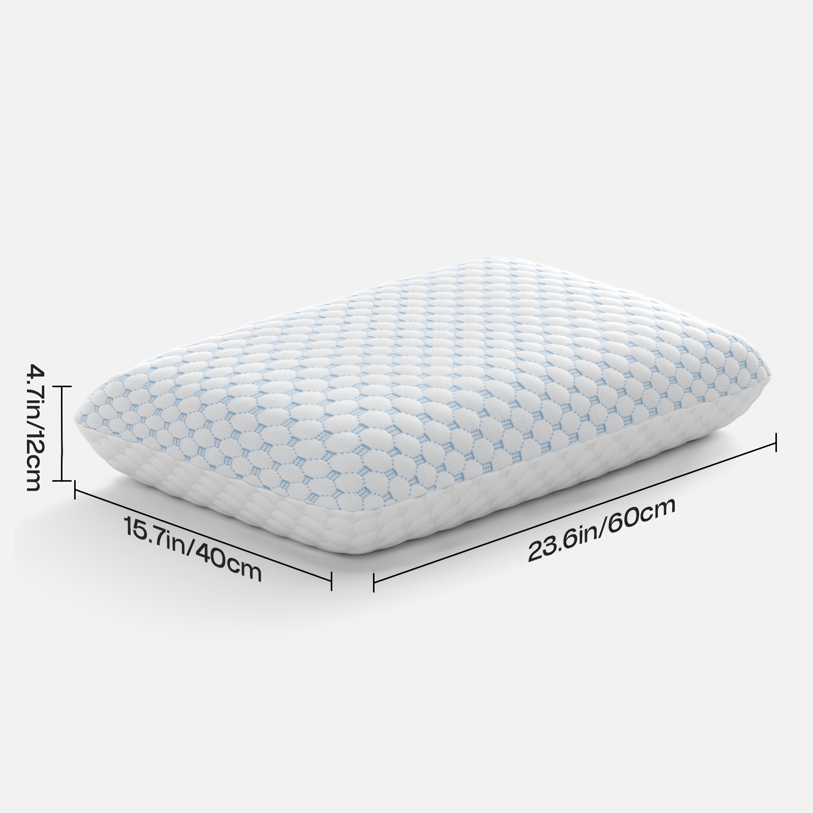 TEMU 1pc Cooling Pillows Size, Pillows With Zipper, 60x40x12cm, Adjustable Firmness For Sleeping Cool Cold Pillow To Hot, Side, Back And Stomach