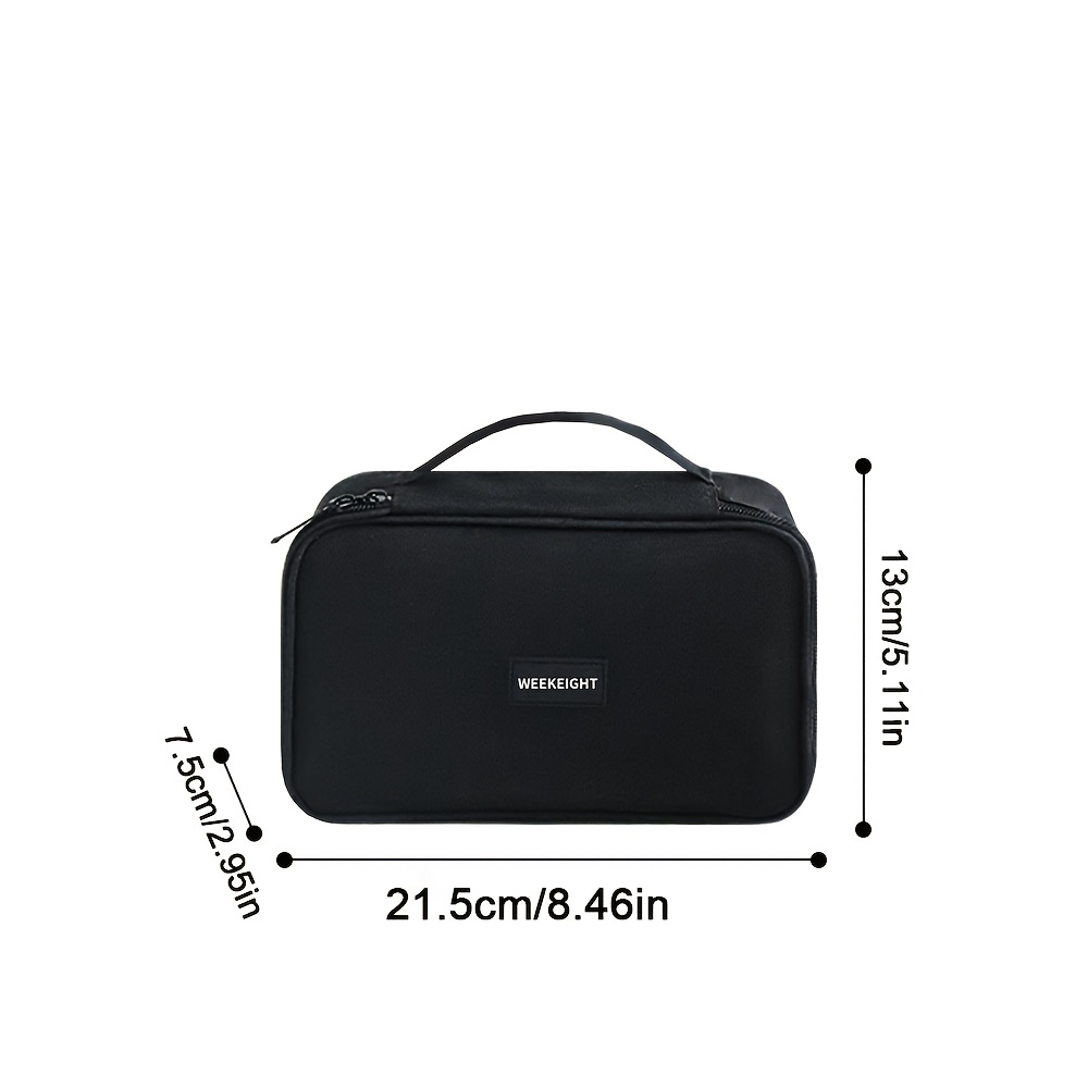 TEMU Multi-functional Cable Management Usb Shield Soft Bag Double-layer Headphone Power Bank Protection Box-type Bag