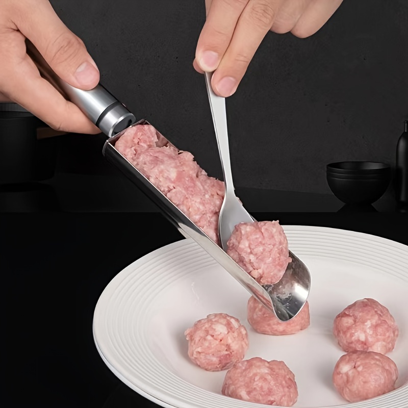 2 Pezzi Di Palline Per Polpette, Doppia Macchina Per Polpette + Singola Macchina  Per Polpette, Antiaderente Creativo In Acciaio Inossidabile Singolo/doppio  Cucchiaio Per Polpette, Stampo Per Purè Di Patate, Accessori Da Cucina