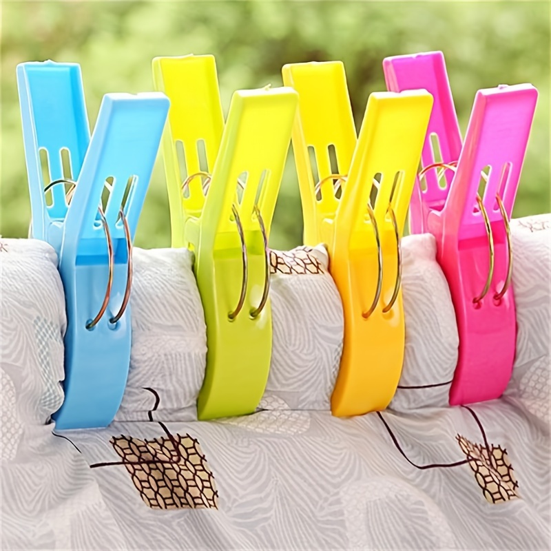 

4pcs Windproof Cotton Quilt Clip, Home Drying Clip, Plastic Windproof Clamp, Large Beach Towel Clip, Summer Beach Travel Portable Supplies