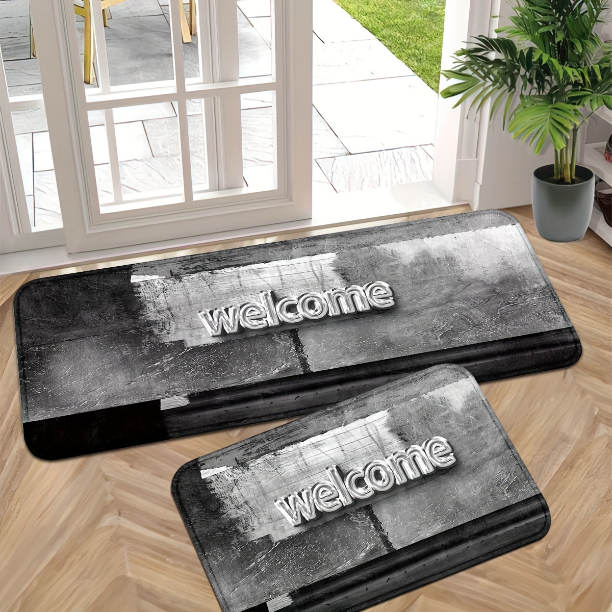 

1pc Absorbent Polyester Doormat Set – Machine Washable, Non-slip Welcome Mat For Indoor Outdoor Use – Dirt Resistant Entryway Rug For Home, Bedroom, Bathroom, Kitchen, Patio, Laundry